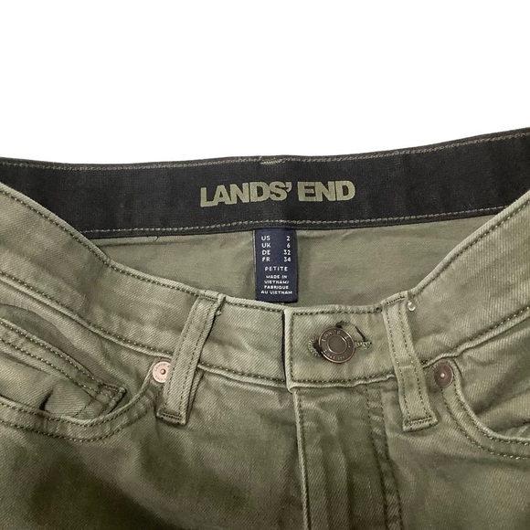 Lands’ End Jeans Sz 2 Green Slim Cut - Picture 3 of 8